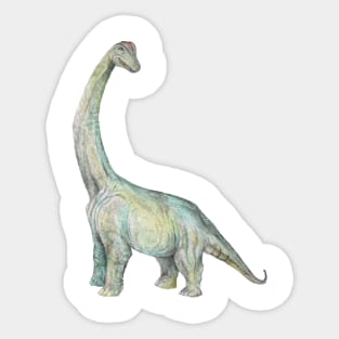 Watercolor Smiling Dinosaur Brachiosaurus Sticker